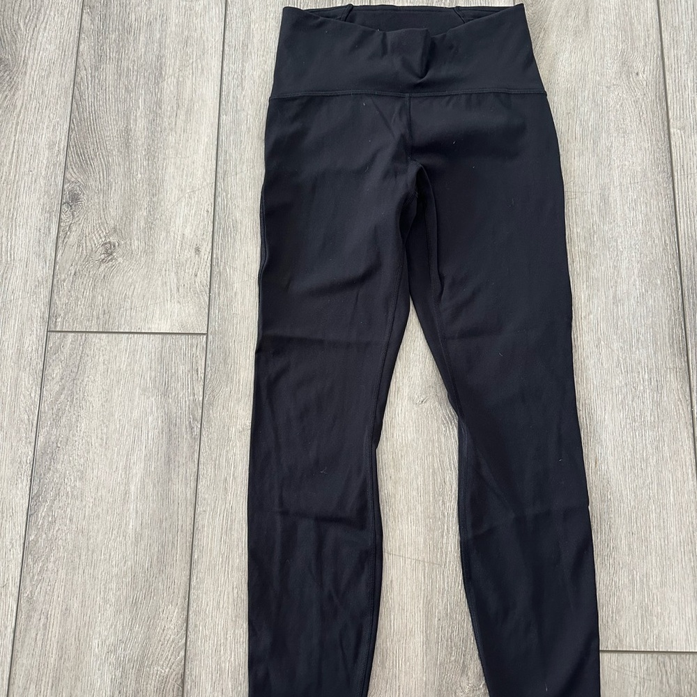 Lulu Black High-Waist Yoga Leggings 7/8 length